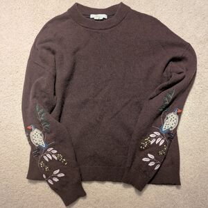 Boden Plum Sweater with Teal Accents